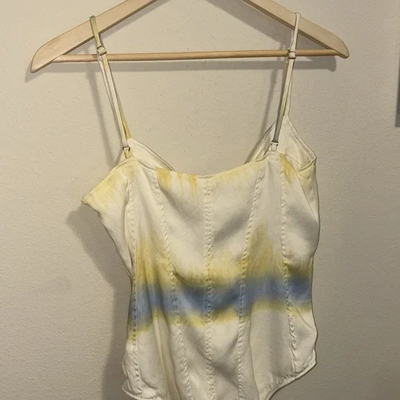 Zara Cream and Yellow Satin Bodysuit Size Large - Picture 8 of 8